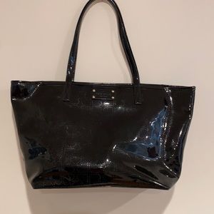 Black Patent Kate Spade Tote Bag